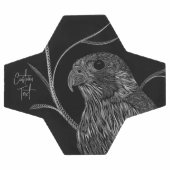 Peregrine Falcon in boomtakken met handschrift Voetbal (Enkel)