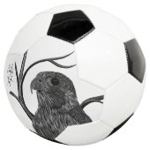 Peregrine Falcon in boomtakken met handschrift Voetbal (Drie kwart)