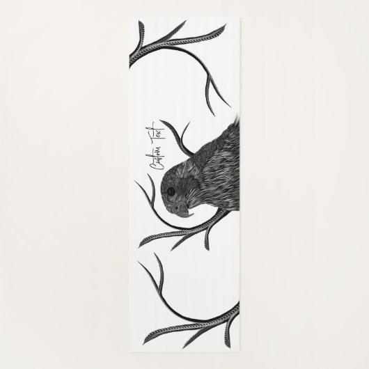 Peregrine Falcon in boomtakken met handschrift Yogamat (Achterkant)