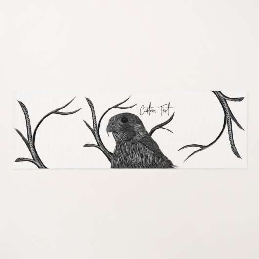 Peregrine Falcon in boomtakken met handschrift Yogamat (Voorkant (horizontaal))