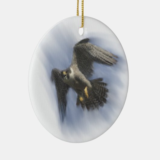 Peregrine Falcon in Flight Keramisch Ornament (Rechts)