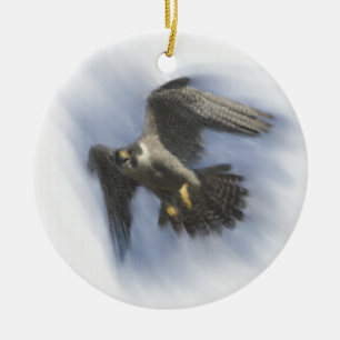 Peregrine Falcon in Flight Keramisch Ornament