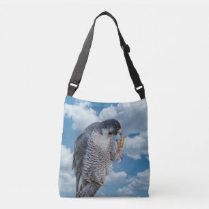 Peregrine Falcon langs de Hudson rivier Crossbody Tas