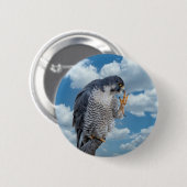 Peregrine Falcon langs de Hudson rivier Ronde Button 5,7 Cm (Voorkant /achterkant)
