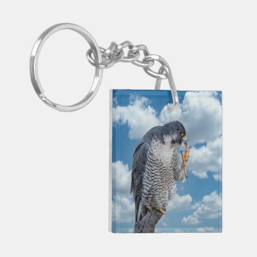 Peregrine Falcon langs de Hudson rivier Sleutelhanger (Voorkant Links)