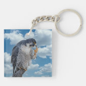 Peregrine Falcon langs de Hudson rivier Sleutelhanger (Achterkant)