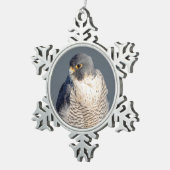 Peregrine Falcon langs de Hudson rivier Tin Sneeuwvlok Ornament (Rechts)