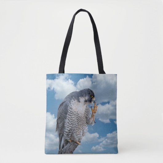 Peregrine Falcon langs de Hudson rivier Tote Bag (Voorkant)