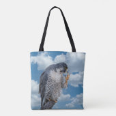Peregrine Falcon langs de Hudson rivier Tote Bag (Achterkant)