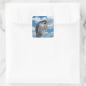 Peregrine Falcon langs de Hudson rivier Vierkante Sticker (Tas)
