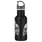 Peregrine Falcon line tekening in wit Waterfles (Achterkant)