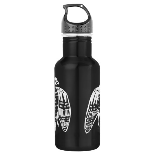 Peregrine Falcon line tekening in wit Waterfles (Achterkant)