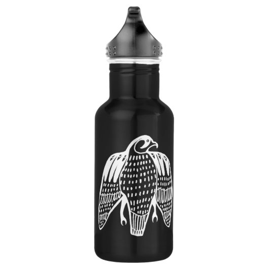 Peregrine Falcon line tekening in wit Waterfles (Rechts)