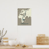 Peregrine Falcon Migration Map – Minimalistisch Poster (Keuken)