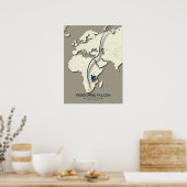 Peregrine Falcon Migration Map – Minimalistisch Poster (Keuken)