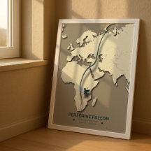 Peregrine Falcon Migration Map – Minimalistisch