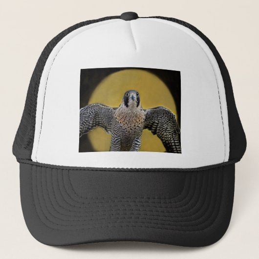 Peregrine Falcon Moon Rising Trucker Pet (Voorkant)
