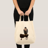 Peregrine Falcon over handschoen Tote Bag (Voorkant (product))