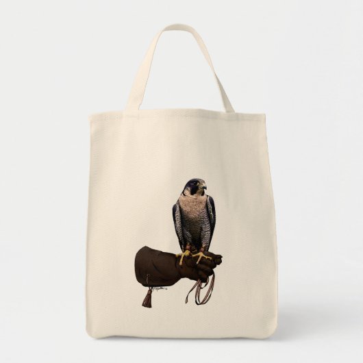Peregrine Falcon over handschoen Tote Bag (Voorkant)