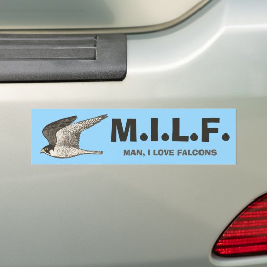 Peregrine Falcon Pencil Illustratie GRAPPIG MILF Bumpersticker (Op auto)