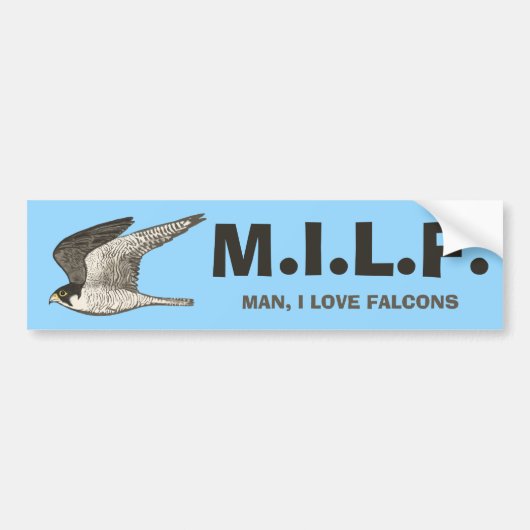 Peregrine Falcon Pencil Illustratie GRAPPIG MILF Bumpersticker (Voorkant)
