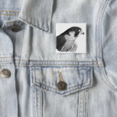 Peregrine Falcon-Pencil Vierkante Button 5,1 Cm (In situ)