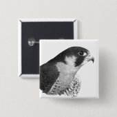 Peregrine Falcon-Pencil Vierkante Button 5,1 Cm (Voorkant /achterkant)