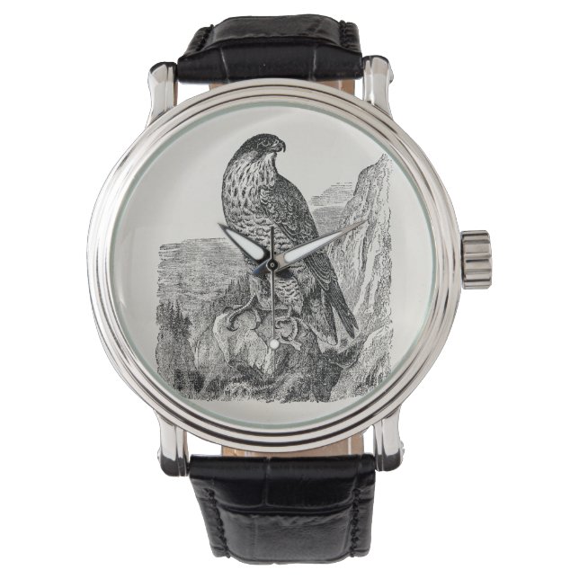  peregrine Falcon Personalized Retro Birds Horloge (Voorkant)