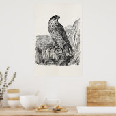 peregrine Falcon Personalized Retro Birds Poster (Keuken)