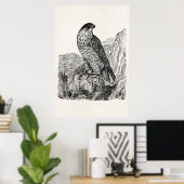 peregrine Falcon Personalized Retro Birds Poster (Thuiskantoor)