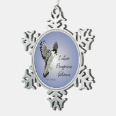 Peregrine Falcon pewter snewflake-versiering Tin Sneeuwvlok Ornament (Rechts)