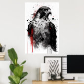Peregrine Falcon Portrait Poster (Thuiskantoor)