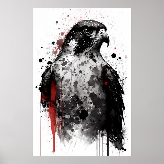 Peregrine Falcon Portrait Poster (Voorkant)