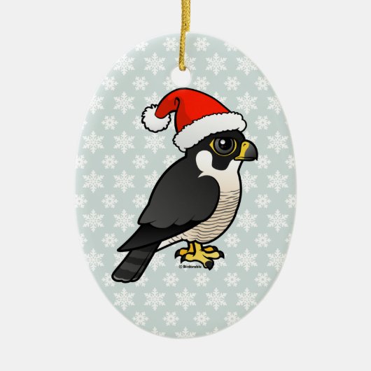 Peregrine Falcon Santa Keramisch Ornament (Voorkant)