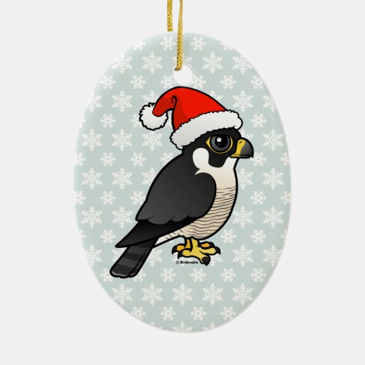 Peregrine Falcon Santa Keramisch Ornament (Achterkant)