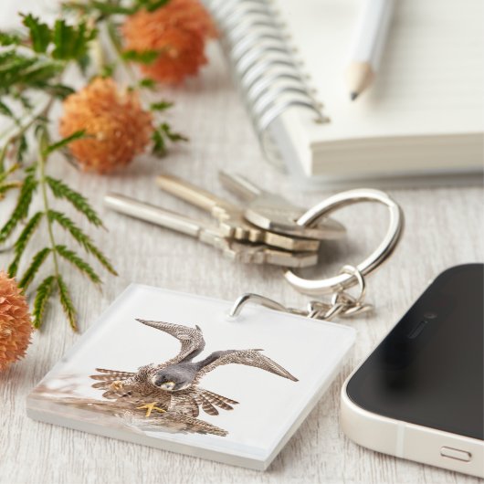 Peregrine Falcon Sleutelhanger (Voorkant Rechts)