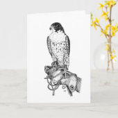 Peregrine Falcon Verjaardag Kaart (Gele Bloem)