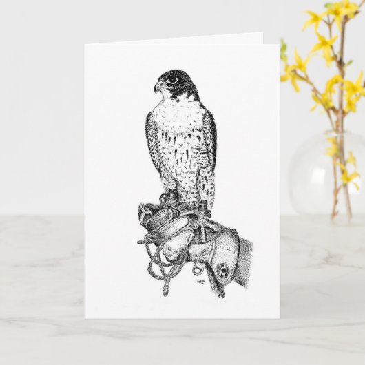 Peregrine Falcon Verjaardag Kaart (Gele Bloem)