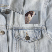 Peregrine Falcon Vierkante Button 5,1 Cm (In situ)
