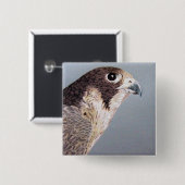 Peregrine Falcon Vierkante Button 5,1 Cm (Voorkant /achterkant)
