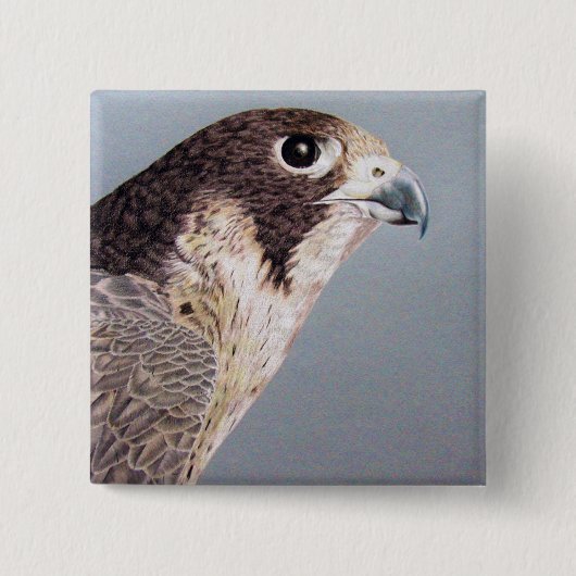 Peregrine Falcon Vierkante Button 5,1 Cm (Voorkant)