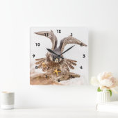 Peregrine Falcon Vierkante Klok (Huis)