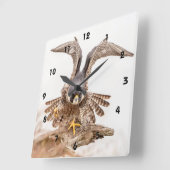 Peregrine Falcon Vierkante Klok (Hoek)