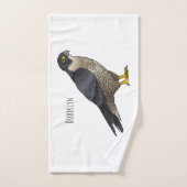 Peregrine falcon-vogelschilderij cartoon bad handdoek (Handdoek)