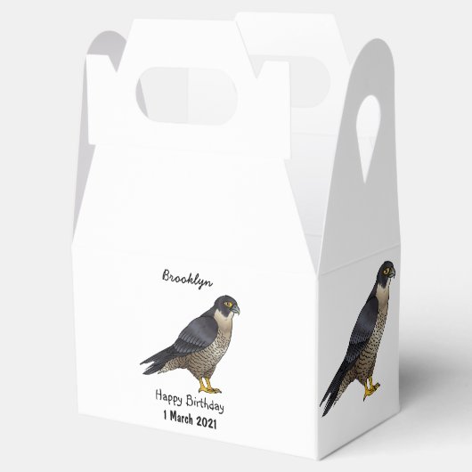 Peregrine falcon-vogelschilderij cartoon bedankdoosjes (Geopend)
