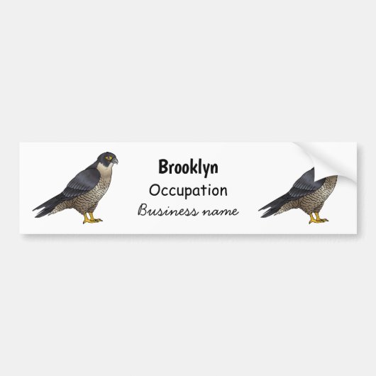 Peregrine falcon-vogelschilderij cartoon bumpersticker (Voorkant)