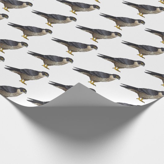 Peregrine falcon-vogelschilderij cartoon cadeaupapier (Hoek)