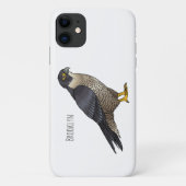 Peregrine falcon-vogelschilderij cartoon Case-Mate iPhone case (Achterkant)