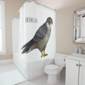Peregrine falcon-vogelschilderij cartoon douchegordijn (In situ)