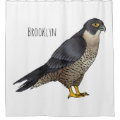 Peregrine falcon-vogelschilderij cartoon douchegordijn (Voorkant)